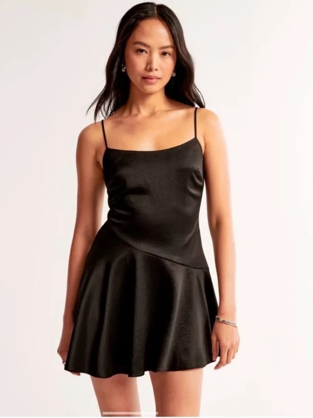 Abercrombie & Fitch Black Asymmetrical Slip Dress
